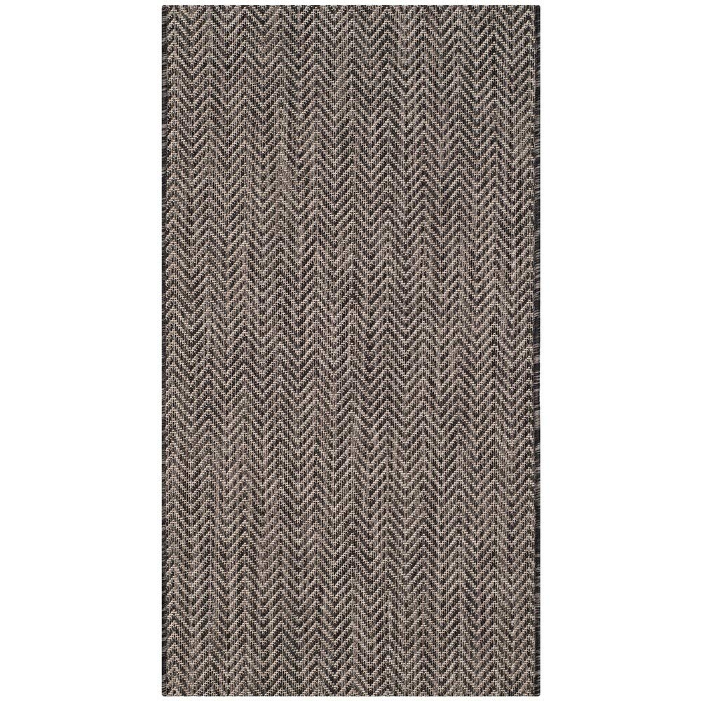 SAFAVIEH Courtyard Collection 2' x 3'7' Black/Beige CY8022 Indoor/ Outdoor Patio Backyard Mudroom Accent Rug
